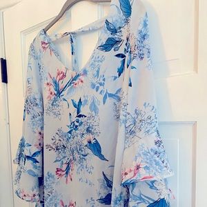 Kut from the Kloth blue floral blouse - great for fall!